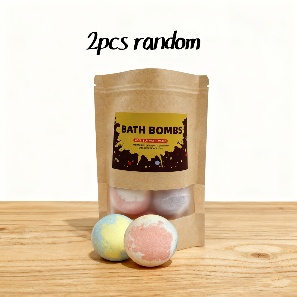 (2 pcs of random) Colorful Bubble Bath Bombs and Bath Balls, Available in Multiple Sets for Your Choice. Offers a Variety of Scents to