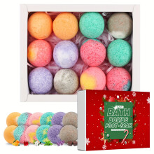 12 Badebomben-Geschenkset, feuchtigkeitsspendende und peelende trockene Haut, Badekugel mit ätherischen Ölen und