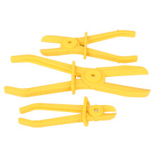 Yellow Plastic Hose Clamp Set 3Pcs - Flexible Brake Fuel Water Line Tool Kit