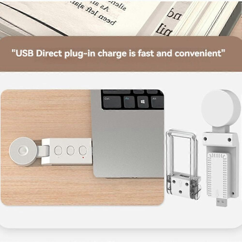 USB Clip Reading Light Folding Book Light Led Reading Light Portable Rechargeable Book Light 6 Brightness Dimmabl Black A 2