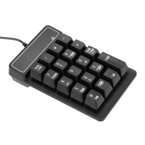 USB Mechanical Numeric Keypad 19 Keys Waterproof for Laptop PC Black