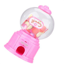 Portable Pink Children's Candy Gumball Dispenser with Save Pot, 14x8.5cm