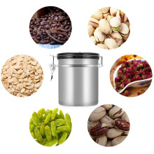 1.5L 304 Stainless Steel Airtight Coffee Canister Silver
