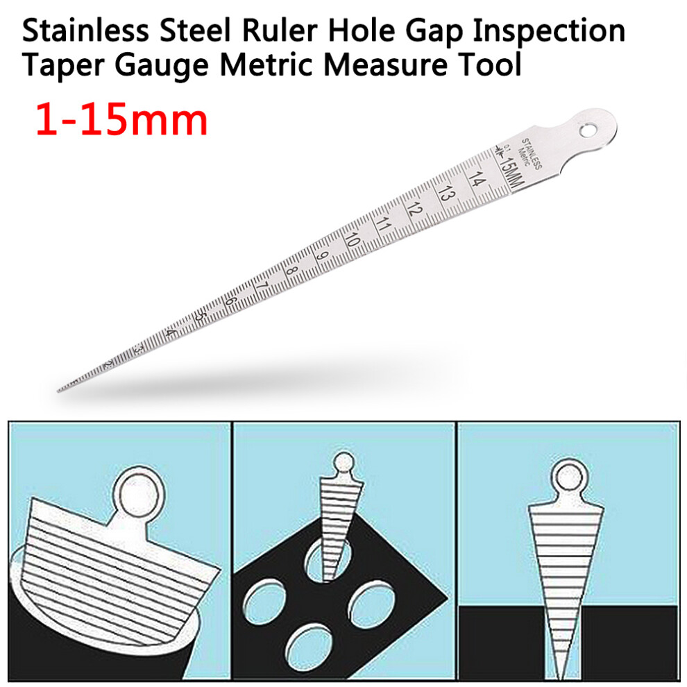 Stainless Steel Welding Guide 1-15Mm Taper Gauge Measure Tool Metric & Imperial 3091393038074