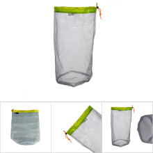 Ultralight Mesh Drawstring Sack Outdoor Travel Hiking Camping Bag - Green L