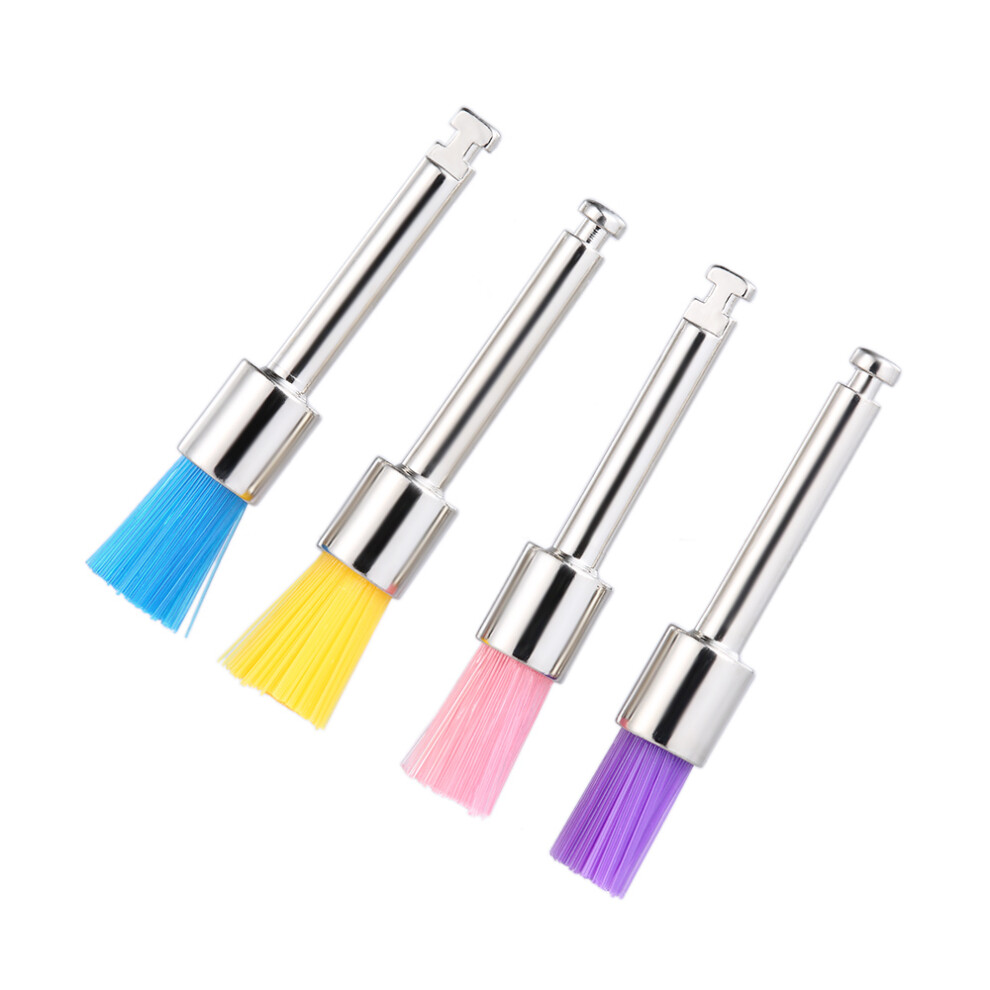 100Pcs Dental Nylon Polishing Brush Latch Flat Prophy Cup Colorful