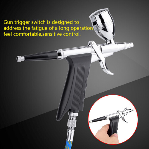 3 Cups Gravity Spray Gun Trigger Airbrush Set 166 AK, 0.3mm Nozzle 2