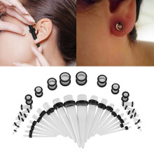36pcs Acrylic Ear Tapers & Flesh Tunnel Kit, 14G-00G, Multicolor