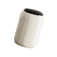 Moderner Mini-Mülleimer mit Pressdeckel und glatten Rädern,-Weiß