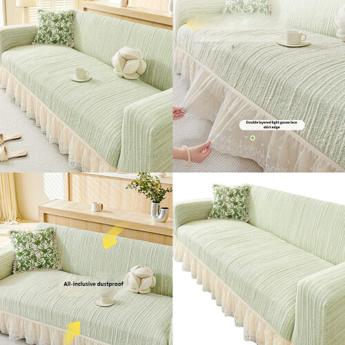 Universal Stretchable Sofa Protectors-Simple gray Four seats 2