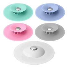 5 PCS: Silikon-Dusch-Abflussstopper, Haarfalle, Haarfanger, Badewannenstopfen, universelle Verwendung für Waschbecken, Bad, Küche