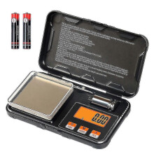 200g / 0,01g digitale Taschenwaage 50g Kalibrierungsgewicht mit Pinzette Akku inklusive