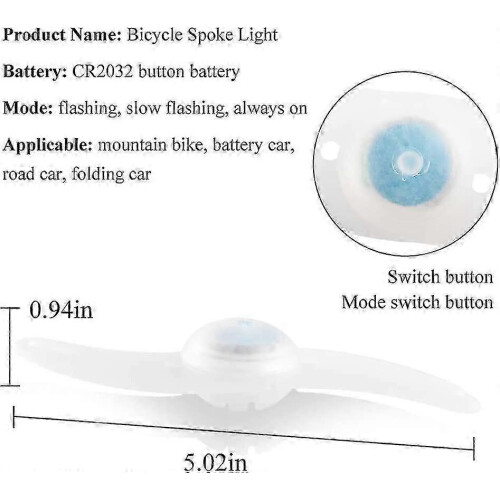 4 x LED Φως Τροχού Ποδηλάτου, Αδιάβροχο LED Φως Τροχού Ποδηλάτου με 3 Λειτουργίες 1