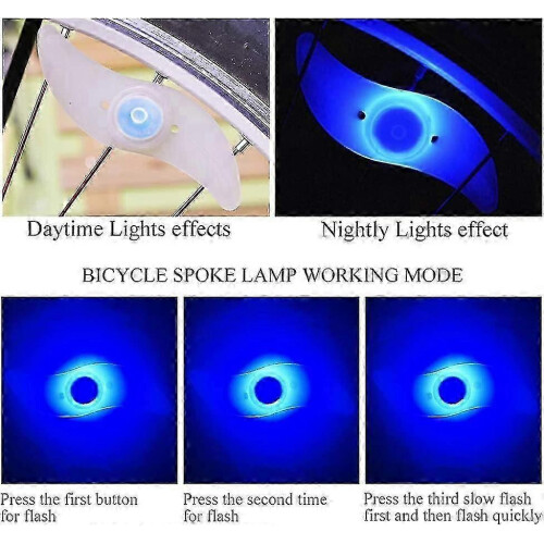 4 x LED Φως Τροχού Ποδηλάτου, Αδιάβροχο LED Φως Τροχού Ποδηλάτου με 3 Λειτουργίες 2
