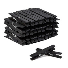 Robuste hölzerne Wäscheklammern für Basteln, Fotoausstellung und DIY – 50er-Pack bunte Clips
