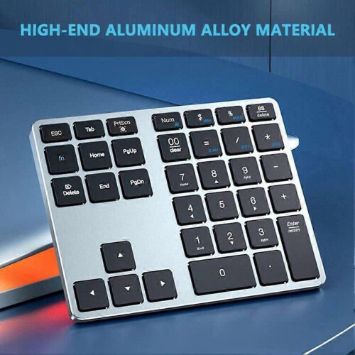 Bluetooth Number Pad, 35 Keys Wireless Numeric Keypad, Portable Slim Bluetooth Numpad for Laptop, Mac,PC, Desktop 2