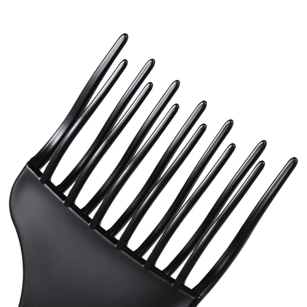 Unisex Black Afro Hair Pick Comb 18Cm Plastic Styling Tool For Curly Hair