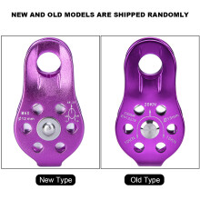 Safety Rope Pulley Block Aluminium Alloy Heavy Duty Climbing Gear (Purple)
