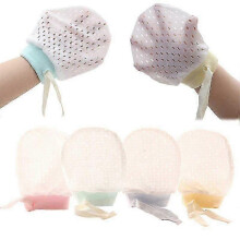 Baby Boy Girl Girl Seta Cotton Guanti a Rete Trazione Trazionabile 4 paia (Guanti a occhiello)