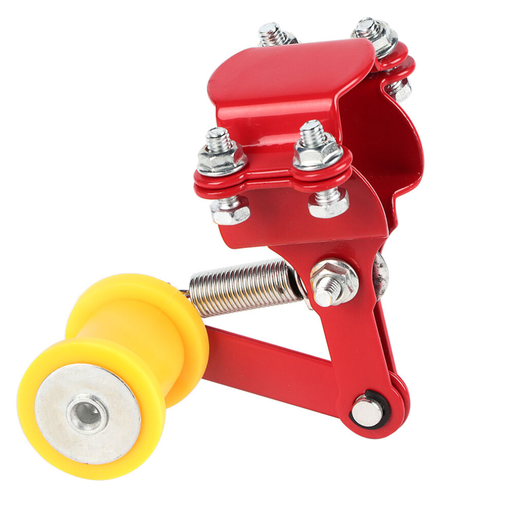 Universal Motorbike Chain Tensioner Bolt Roller Heavy Duty Alloy Tool Red 7901393043403