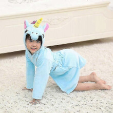 Bambini Ragazzi Ragazze Accappatoio con cappuccio da unicorno carino Accappatoio da notte Vestaglia 3-10 anni