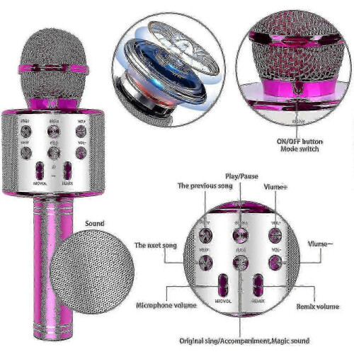 Karaokemicrofoon, draadloze Bluetooth Karaoke-microfoon Kinderen goed 2