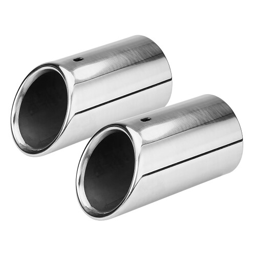 Stainless Steel Exhaust Tail Pipe Tip Pair for A4 B8 2009‑2012, Silver 1