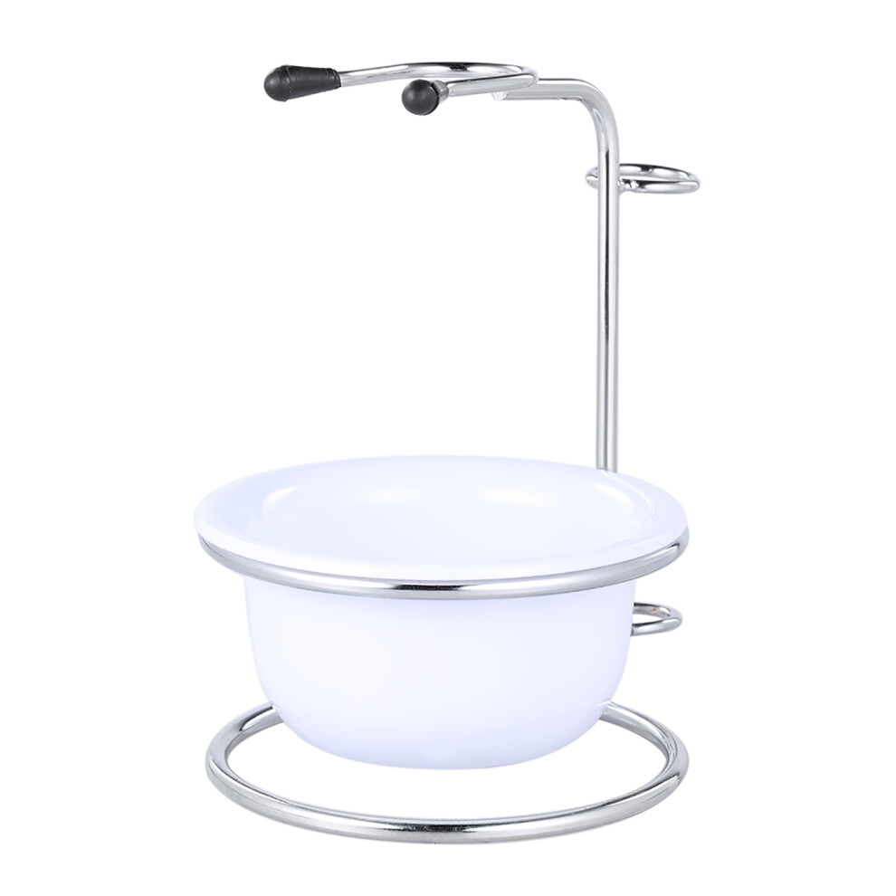 Silver Portable Shaving Brush Holder & Soap Bowl Kit - 8.7Cm Diameter