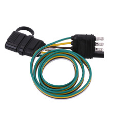 6-24V 4 Pin Flat Trailer Plug Socket Connector for Caravan Towbar Towing