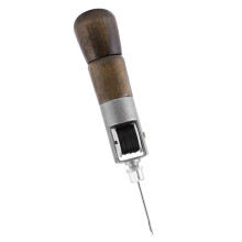 DIY Leather Stitching Kit with Lock Stitch Awl and Needles, Wooden Handle