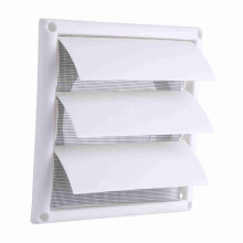 Wall Air Vent 20x20cm | Plastic Duct Cover with 3 Flaps & Mesh for Ventilation