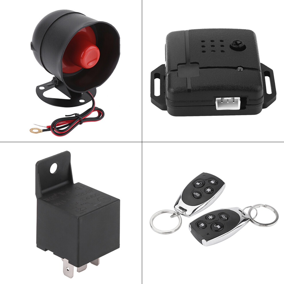 Universal Car Alarm Security System Keyless Entry With 2 Remotes & Siren 7891392930319