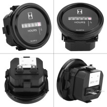 DC 8‑80V Round Mechanical Hour Meter Timer for Car, Boat, Diesel Engines