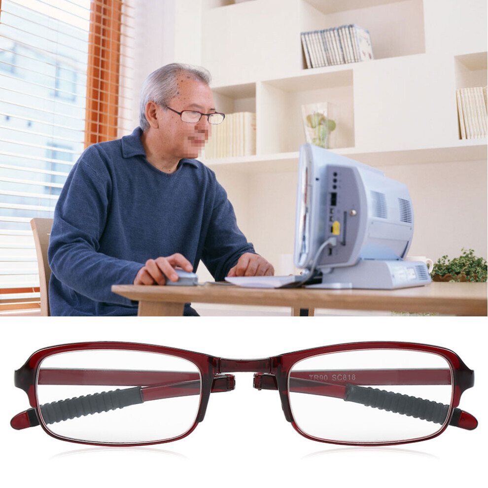Lightweight Folding Presbyopic Glasses 2.0 Red with Storage Box
