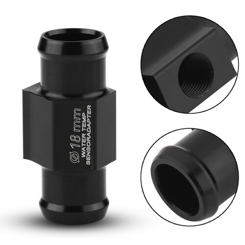 Motorcycle Water Temp Sensor Adapter 18mm Aluminum Alloy Black 5.5cm 1
