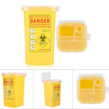 1L Medical Plastic Sharps Container Yellow for Tattoo Needles and Waste