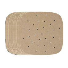 Air Fryer Paper Disposable Steam Pads Kitchen Baking Paper Non-Stick Steam Pads Oil Absorbing Paper Wood Color