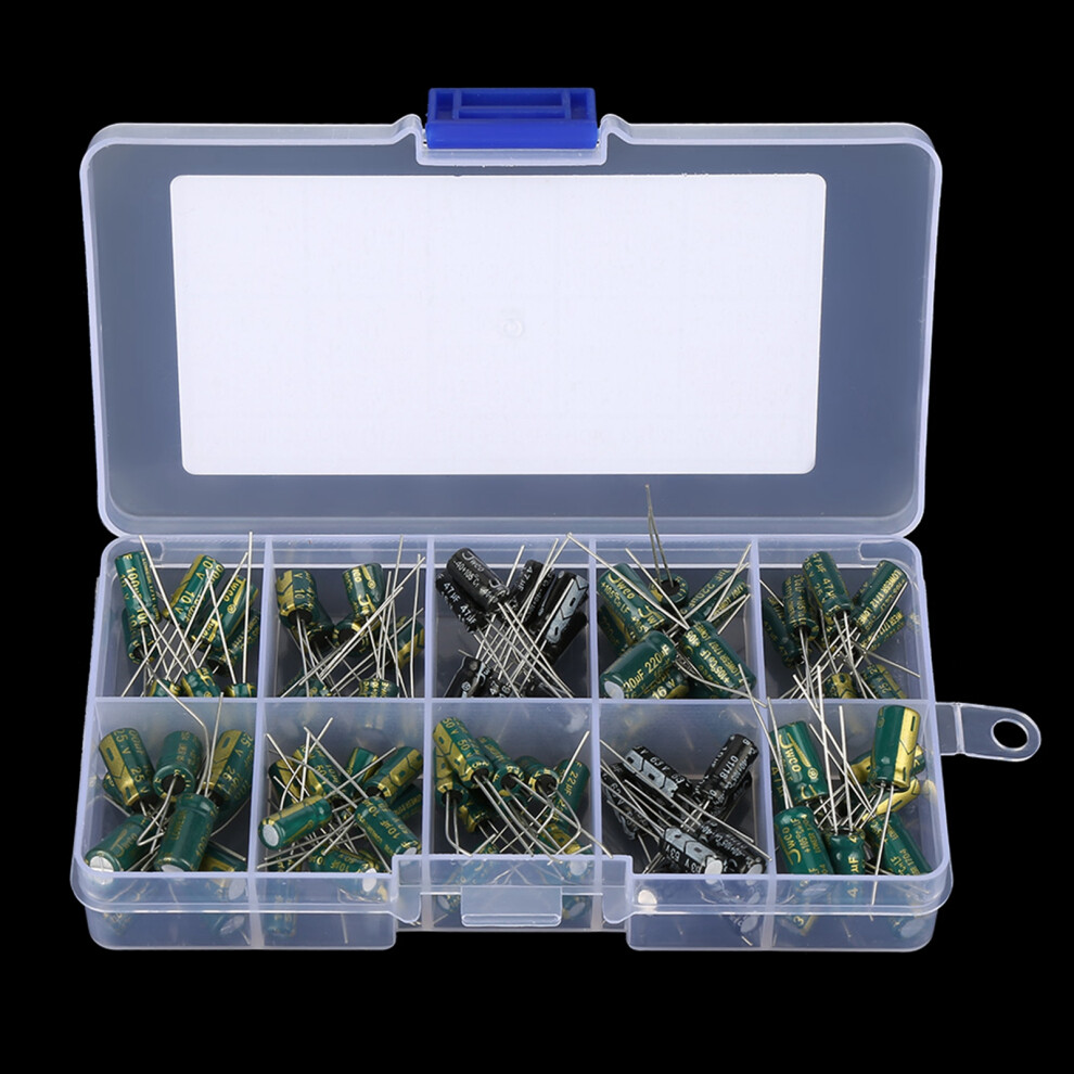100Pcs Audio Electrolytic Capacitor Kit 10V-63V 10Uf-470Uf, Compact Sizes 5041392932499