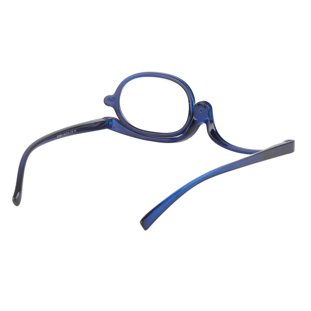 Magnify Eye Makeup Glasses Rotating Lens 250+Blue for Presbyopia