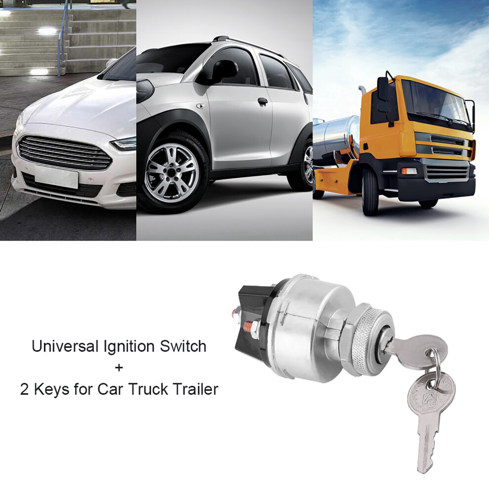 Universal Car Ignition Switch Assembly With 2 Keys For Trucks And Trailers 4621392933460