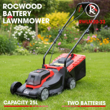 33cm Lawnmower Cordless RocwooD 20V 2 x Batteries & 1 x Charger Garden Rotary