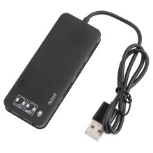 USB 2.0 Hub 3 Port + 7.1CH Sound Adapter Schwarz