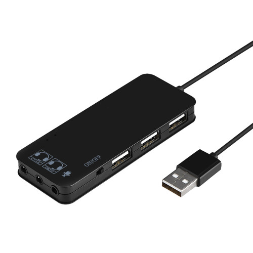 USB 2.0 Splitter 3 Port mit 7.1CH Audio Adapter 1