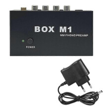 Miniatuur PreAmplifier Phono Draaitafelvoorversterker voor opnames Low Noise Technologie voor puur geluid met een aan/knop EU-stekker