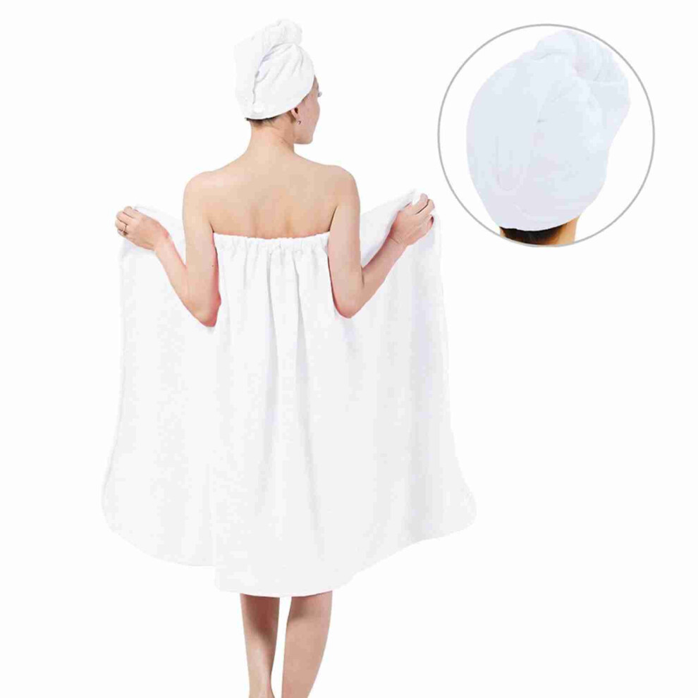 Women's Fast-Dry Hair Cap and Bath Wrap Set