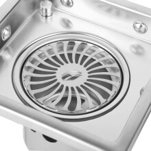 Square Steel Bathroom Floor Drain 5 inch Anti Odor Shower Waste Gate