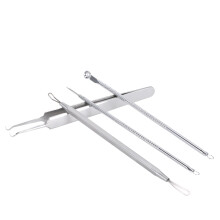 4Pcs Stainless Steel Blackhead Extractor Kit, Compact Acne Pimple Needs