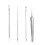 4Pcs Stainless Steel Blackhead Extractor Kit, Compact Acne Pimple Needs 7