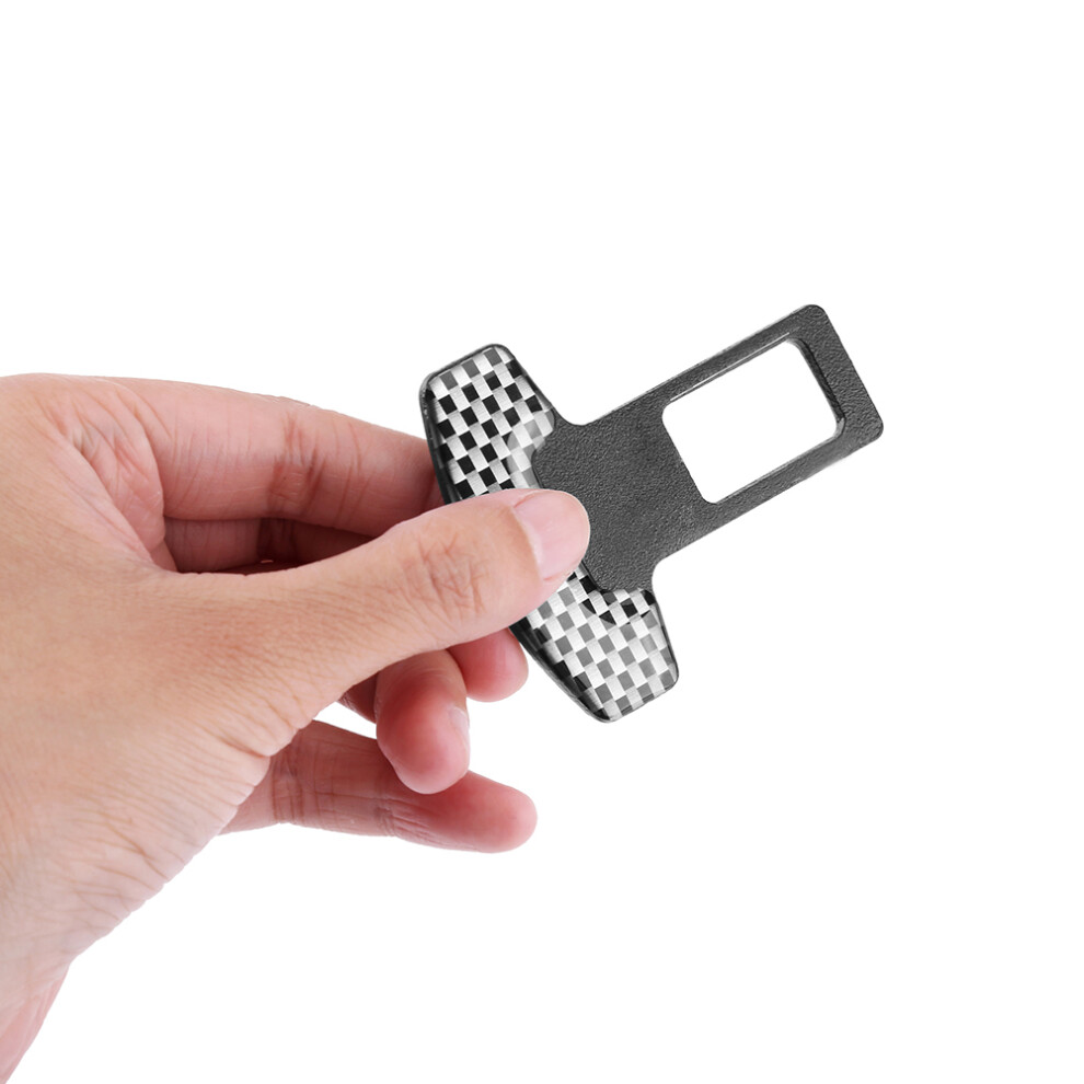 Universal Carbon Fiber Car Safety Belt Alarm Stopper Clip Clamp - Durableï¼\> 9451392936773