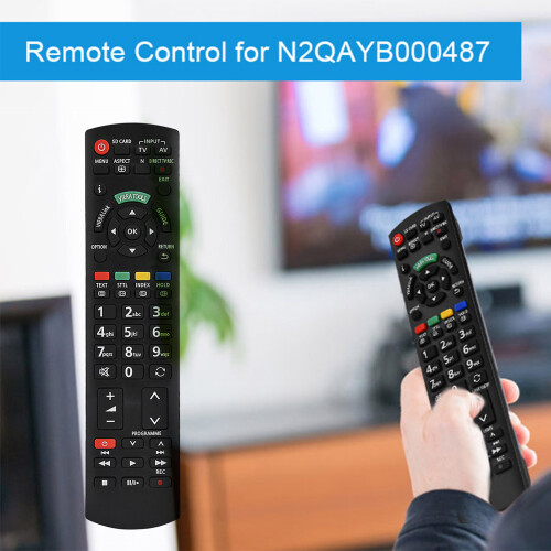 Replacement TV Remote for N2QAYB000487 with Easy Grip Functional Design Black 2